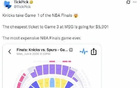 NBA总决赛创历史最高票价纪录，尼克斯主场门票价格令人咋舌引发热议